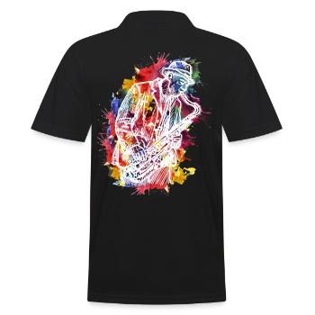 Aquarell-Design für Jazz-Saxophon-Enthusiasten - Männer Poloshirt - Schwarz - Hinten - Kai (181cm)