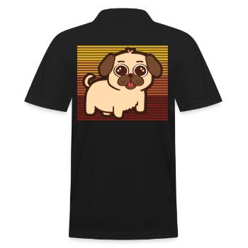 Begrüßen Sie Ihre Liebe zu Möpsen mit diesem - Männer Poloshirt - Schwarz - Hinten - Kai (181cm)