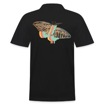 Discover the cute geometric - Men's Polo Shirt - black - Back - Kai (181cm)