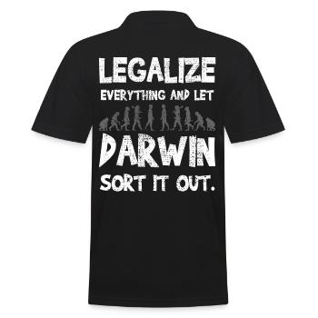 Evolutionary humor meets Darwinism - Men's Polo Shirt - black - Back - Kai (181cm)