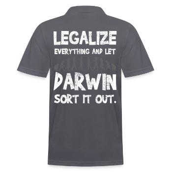 Evolutionary humor meets Darwinism - Men's Polo Shirt - charcoal grey - Back - Nico (186cm)