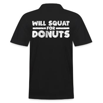 Inspiration amusante pour les squats de beignets dans le - Polo Homme - noir - Dos - Kai (181cm)