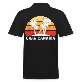 Gran Canaria Paradise Palm Trees Sunny Getaway - Men's Polo Shirt - black - Back - Kai (181cm)