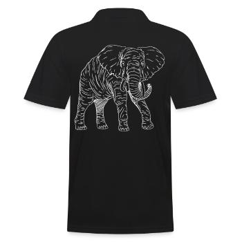 d’éléphant Animal Rétro Vintage Design - Polo Homme - noir - Dos - Kai (181cm)