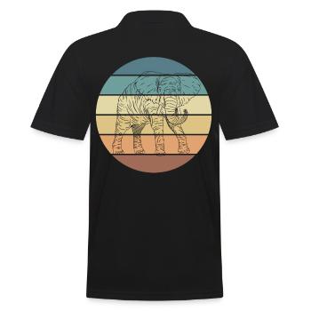 Elephant Love Spirit Animal Design - Men's Polo Shirt - black - Back - Kai (181cm)