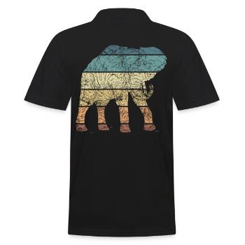 Elephant Spirit Animal Retro Love Vintage Design - Men's Polo Shirt - black - Back - Kai (181cm)