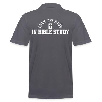 Design inspiré des versets bibliques de l’équipe Jésus - Polo Homme - charbon - Dos - Nico (186cm)