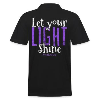 Inspirierendes christliches Design „Glaube über - Männer Poloshirt - Schwarz - Hinten - Kai (181cm)