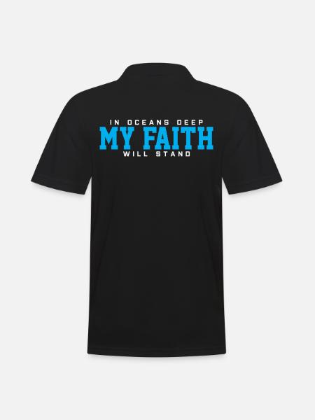 Inspirierendes Bibelvers-Design „Glaube über - Männer Poloshirt - Schwarz