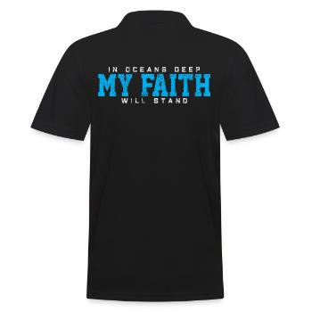 Team Jesus Faith Inspired Bible Verse Design - Men's Polo Shirt - black - Back - Kai (181cm)