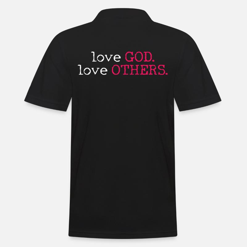 Liebe Gott, liebe andere, - Männer Poloshirt - Schwarz