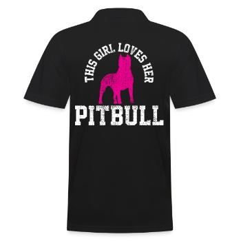 Des œuvres d’art uniques pour les filles tenant leur pitbull - Polo Homme - noir - Dos - Kai (181cm)