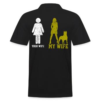 Inspirational Pitbull Mom Wife Mom Art - Men's Polo Shirt - black - Back - Kai (181cm)