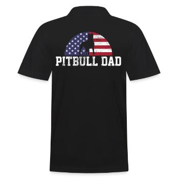 Pitbull Dad Papa Love Bond Einzigartiges Design - Männer Poloshirt - Schwarz - Hinten - Kai (181cm)