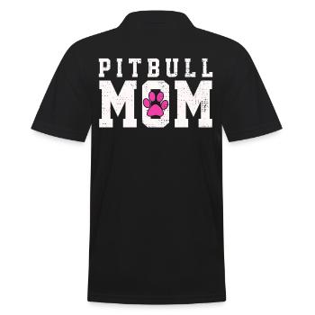 Maman Pitbull Amour Artistique Expression Coeur - Polo Homme - noir - Dos - Kai (181cm)