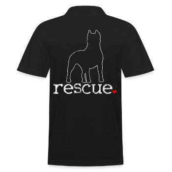 Conception d’illustration unique par Pitbull Rescue - Polo Homme - noir - Dos - Kai (181cm)