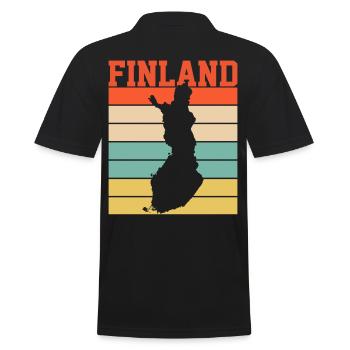 Discover the essence of Finland with Helsinki - Men's Polo Shirt - black - Back - Kai (181cm)