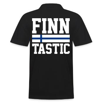 Discover the essence of Helsinki through - Men's Polo Shirt - black - Back - Kai (181cm)