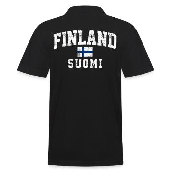 Helsinki Vibes Finnish Flag Scandinavia Essence - Men's Polo Shirt - black - Back - Kai (181cm)