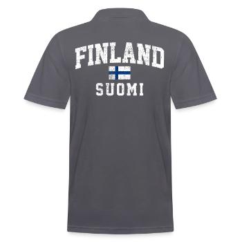 Helsinki Vibes Finnish Flag Scandinavia Essence - Männer Poloshirt - Anthrazit - Hinten - Nico (186cm)