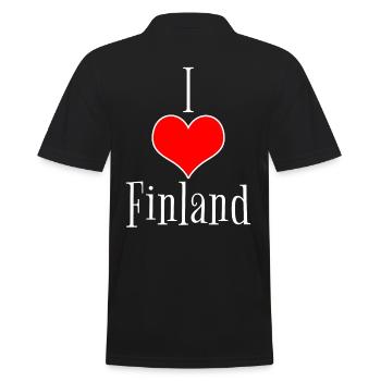 Discover the essence of Finland with our - Men's Polo Shirt - black - Back - Kai (181cm)