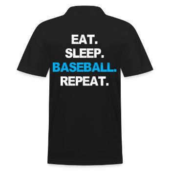 Drôle de fan de baseball design « Eat Sleep Baseball » - Polo Homme - noir - Dos - Kai (181cm)