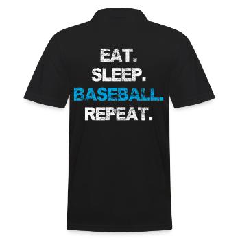 Manger dormir Baseball Receveur répété Lanceur à la maison - Polo Homme - noir - Dos - Kai (181cm)