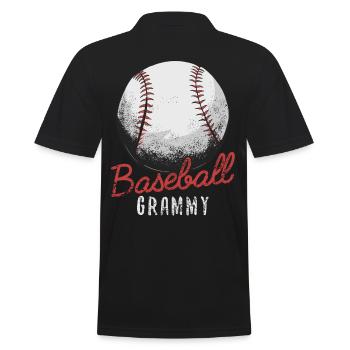 Funny Baseball Grammy Design for - Men's Polo Shirt - black - Back - Kai (181cm)
