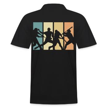 Baseball-Retro-Evolution-Design für - Männer Poloshirt - Schwarz - Hinten - Kai (181cm)