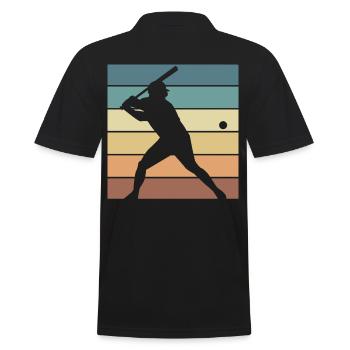 Baseball Retro Evolution Cooler, lustiger - Männer Poloshirt - Schwarz - Hinten - Kai (181cm)