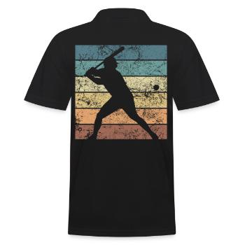 Coole Baseball Retro Evolution Lustige Sport - Männer Poloshirt - Schwarz - Hinten - Kai (181cm)