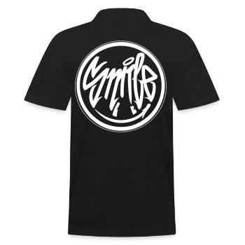 Smile Tag - weiß - Männer Poloshirt - Schwarz - Hinten - Kai (181cm)