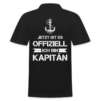 Bootsführerschein Kapitän Motorboot Boot Geschenk - Männer Poloshirt - Schwarz - Hinten - Kai (181cm)