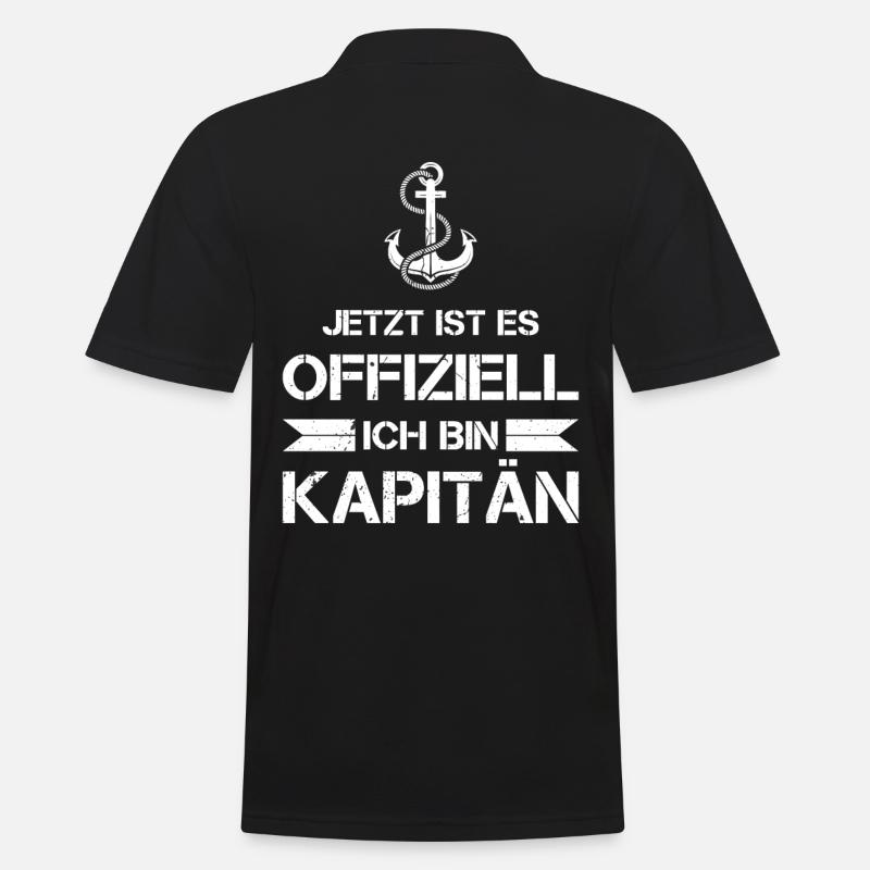 Bootsführerschein Kapitän Motorboot Boot Geschenk - Männer Poloshirt - Schwarz