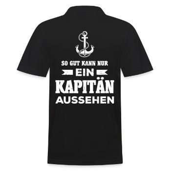 Kapitän Segeln Segelboot Schiff Motorboot Geschenk - Männer Poloshirt - Schwarz - Hinten - Kai (181cm)