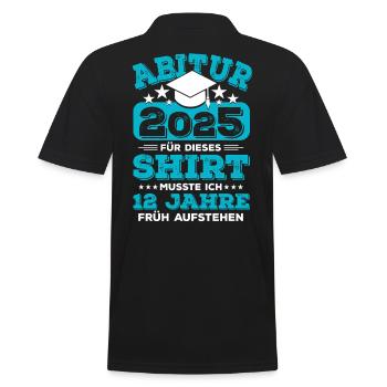 Abitur 2025 Abi 2025 Abschluss Abiturient Geschenk - Männer Poloshirt - Schwarz - Hinten - Kai (181cm)