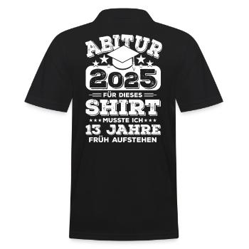 Abi 2025 Abitur Schulabschluss Prüfung Geschenk - Männer Poloshirt - Schwarz - Hinten - Kai (181cm)