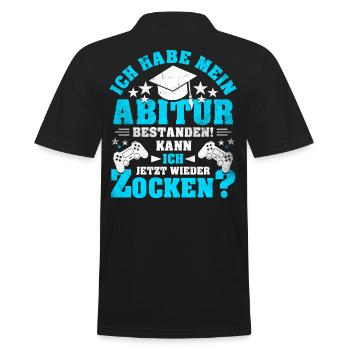Abitur Abi Abschluss Schule Gamer Gaming Geschenk - Männer Poloshirt - Schwarz - Hinten - Kai (181cm)