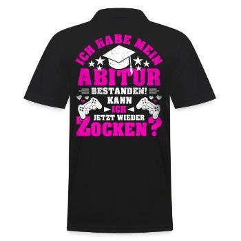 Abitur Abi Abschluss Schule Gaming Gamer Geschenk - Männer Poloshirt - Schwarz - Hinten - Kai (181cm)