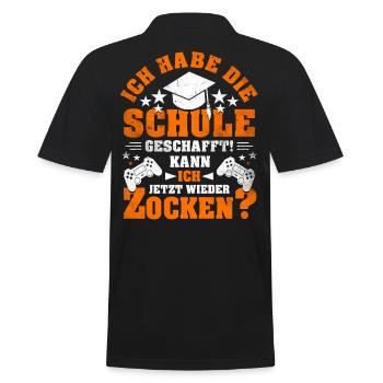 Abitur Abschluss Grundschule Realschule Geschenk - Männer Poloshirt - Schwarz - Hinten - Kai (181cm)