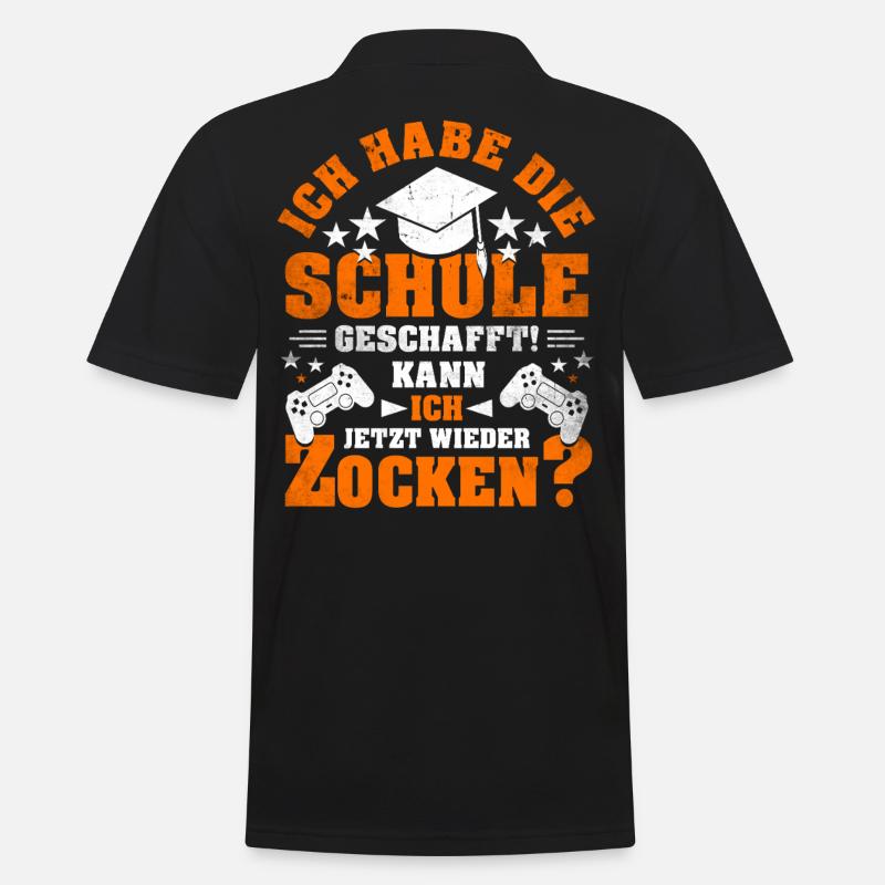 Abitur Abschluss Grundschule Realschule Geschenk - Männer Poloshirt - Schwarz