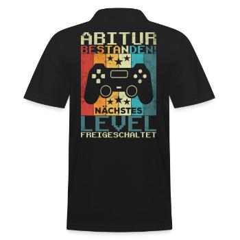 Abitur Abi Abschluss Abiturienten Vintage Geschenk - Männer Poloshirt - Schwarz - Hinten - Kai (181cm)