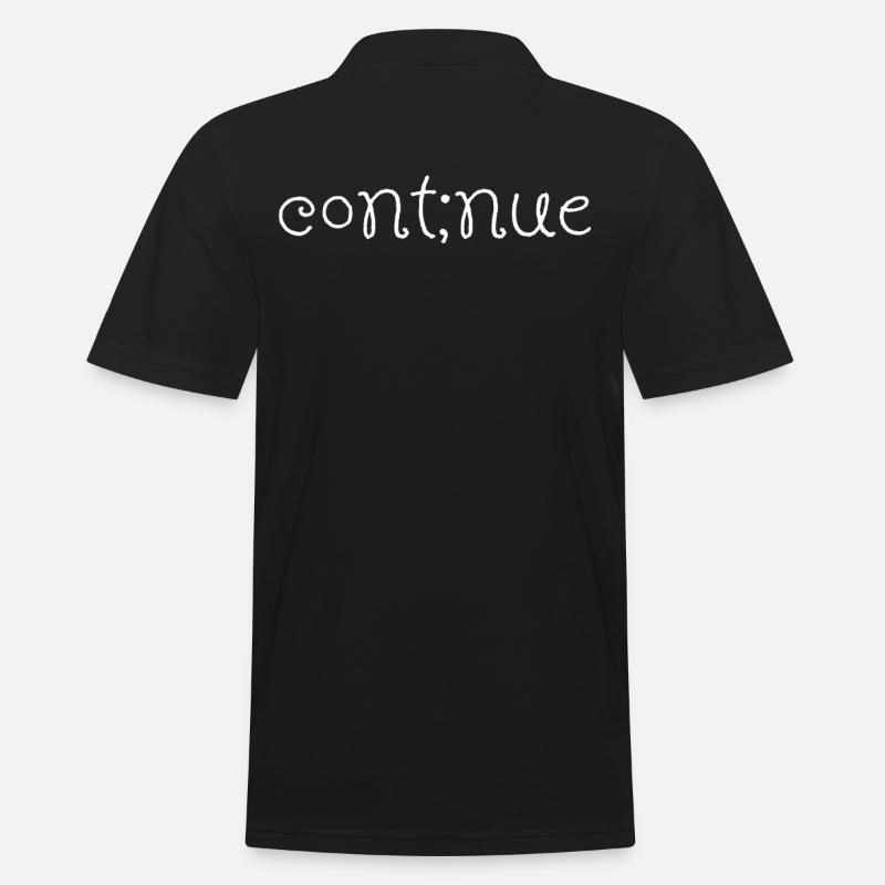 Semikolon Continue Depression Suicide Geschenk - Männer Poloshirt - Schwarz