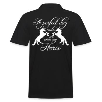 Cheval équitation Cavaliers Cavaliers Cadeau - Polo Homme - noir - Dos - Kai (181cm)
