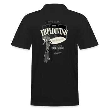 Freediver - apnea - under pressure - one breath - Men's Polo Shirt - black - Back - Kai (181cm)
