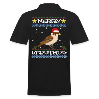Noël pull moineau de Noël joyeux Noël - Polo Homme - noir - Dos - Kai (181cm)