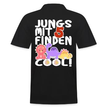 5 Jahre Dinos Geburtstag Junge fünf 5. Dino T-Rex - Männer Poloshirt - Schwarz - Hinten - Kai (181cm)