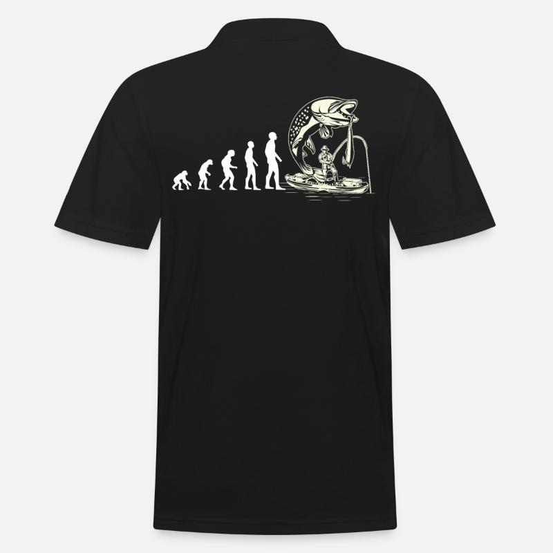 Evolution canot pêcheur blanc - Polo Homme - noir