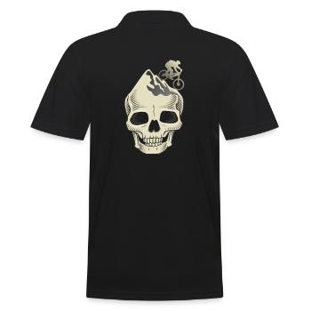 MTB Mountain Biking Mountain Bike Mountain Bike - Men's Polo Shirt - black - Back - Kai (181cm)