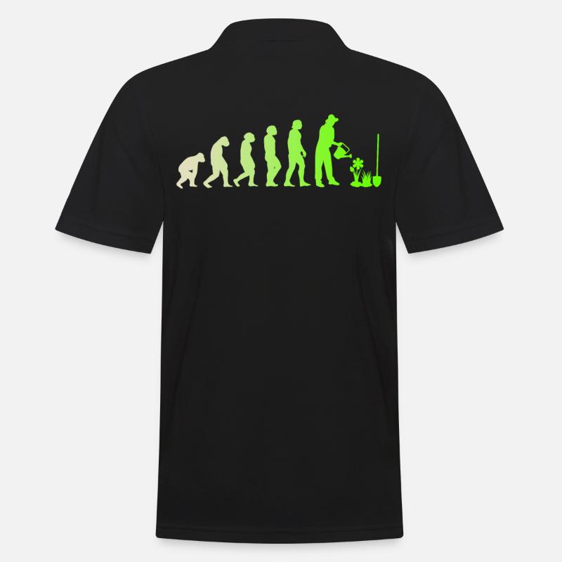 Evolution Garten Gartenarbeit Gärtnerei gärtnern - Männer Poloshirt - Schwarz